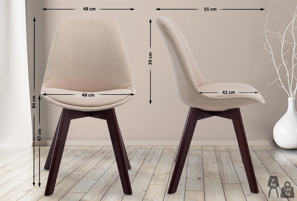 Matstol Borneo med tygklädsel I Stol med klädsel