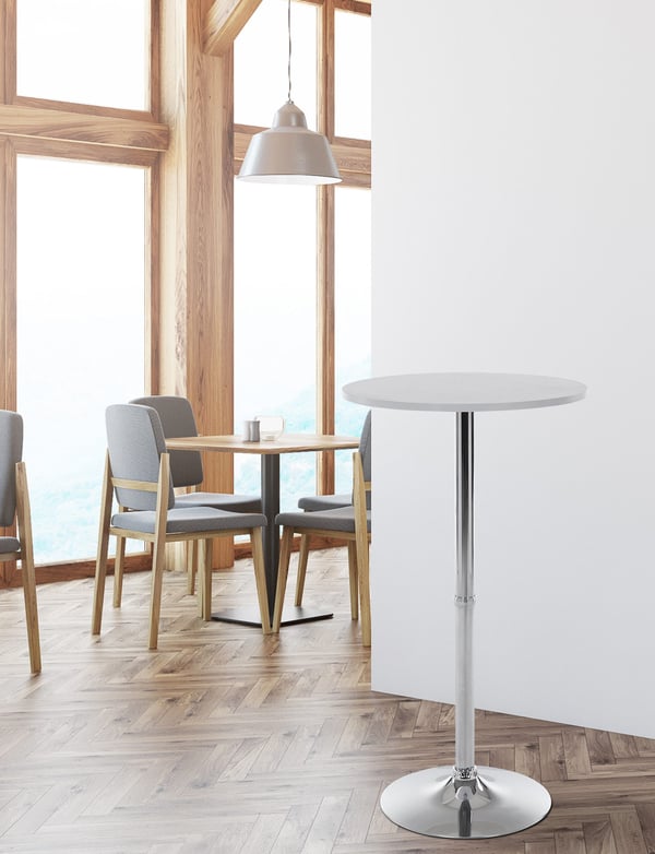 Ståbord runt Ø 60 cm med stabil metallram och basplatta, barbord för trädgård, balkong och terrass Ståbord runt Ø 60 cm med stabil metallram och basplatta, barbord för trädgård, balkong och terrass