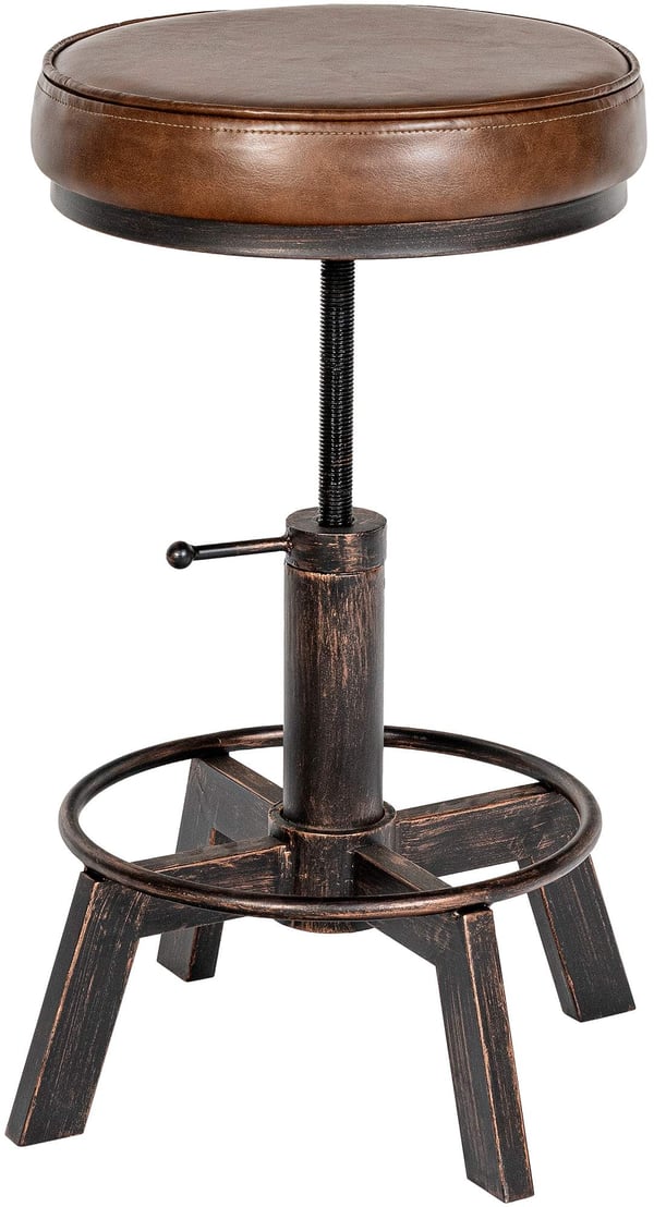 Destin Faux læder skammel I Højdejusterbar polstret skammel I Polstret industrielt design skammel Destin Faux læder skammel I Højdejusterbar polstret skammel I Polstret industrielt design skammel
