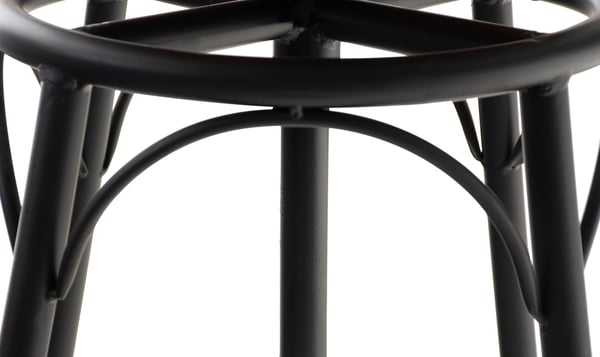 Industrial barstol Beam, justerbar höjd 70-90 cm, träsits, metallram med fotstöd, roterbar för kök, bar, bistro