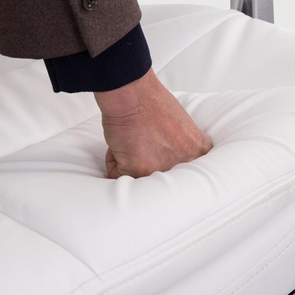 Ergonomisk kontorsstol med fotstöd XL Troy, skrivbordsstol vadderad konstläder, snurrstol höjdjusterbar upp till 160 kg viktkapacitet