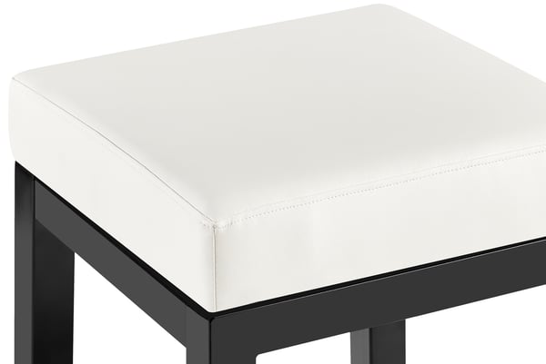 Taylor barstol i konstläder och tyg i sitthöjd 85 CM i fyrkantig barstol med svart metallram