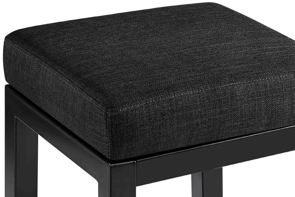 Taylor barstol i konstläder och tyg i sitthöjd 85 CM i fyrkantig barstol med svart metallram