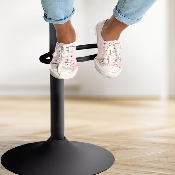 Sæt med 2 barstole Aveiro imiteret læder I Counterstole højdejusterbare Med trompetfod, metalstel, gulvbeskytter
