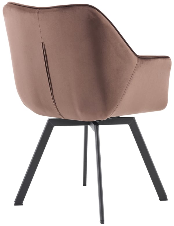 Sæt med 2 Jordi-spisestole i fløjl | Drejelig lænestol til opholds- og spiseområder | Ergonomisk design, bærende op til 150 kg