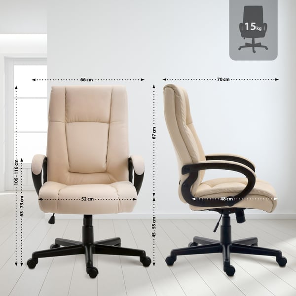 Ergonomisk kontorsstol med hjul och höjdjustering, höjdjusterbar kontorsstol med tiltfunktion, ryggvänlig, Sparta snurrstol