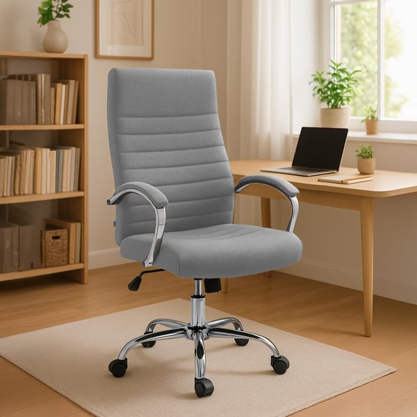 Ergonomisk kontorsstol Valais tyg, modern snurrstol med höjdjusterbar sits, tygbeklädd, maxvikt 136 kg