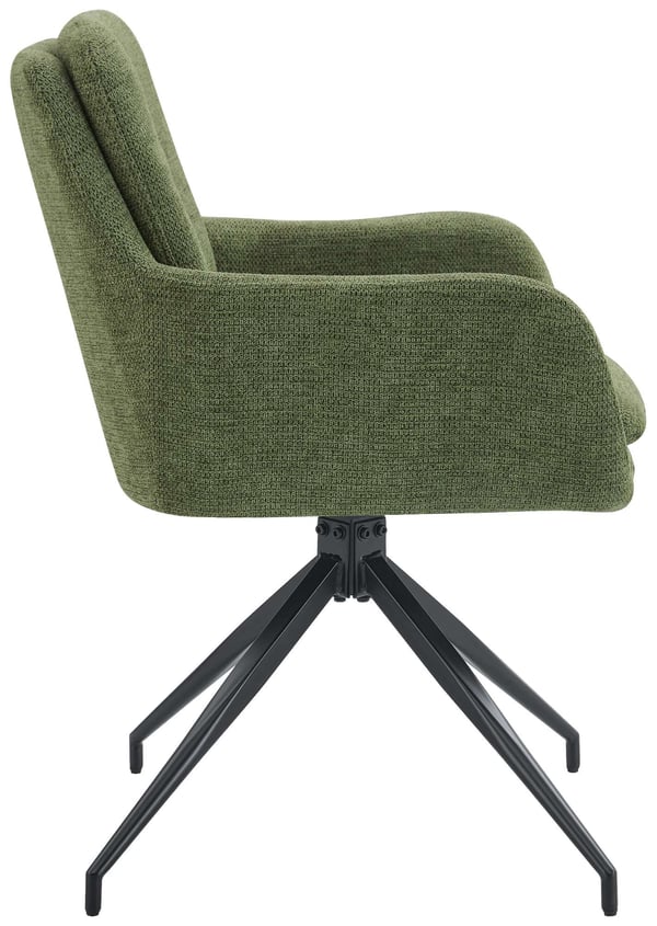 Spisestol drejelig Pickett Stoff, 180° drejbar lænestol med armlæn og ryglæn, belastbar op til 150 kg