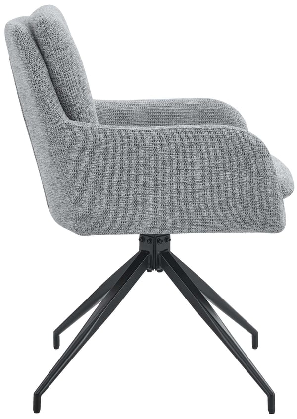 Spisestol drejelig Pickett Stoff, 180° drejbar lænestol med armlæn og ryglæn, belastbar op til 150 kg