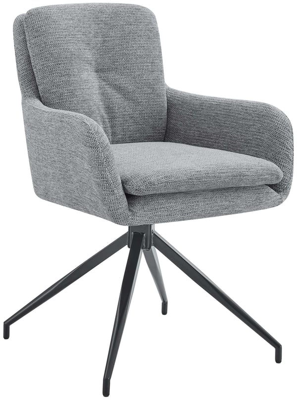 Spisestol drejelig Pickett Stoff, 180° drejbar lænestol med armlæn og ryglæn, belastbar op til 150 kg