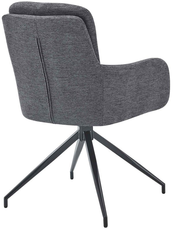 Spisestol drejelig Pickett Stoff, 180° drejbar lænestol med armlæn og ryglæn, belastbar op til 150 kg