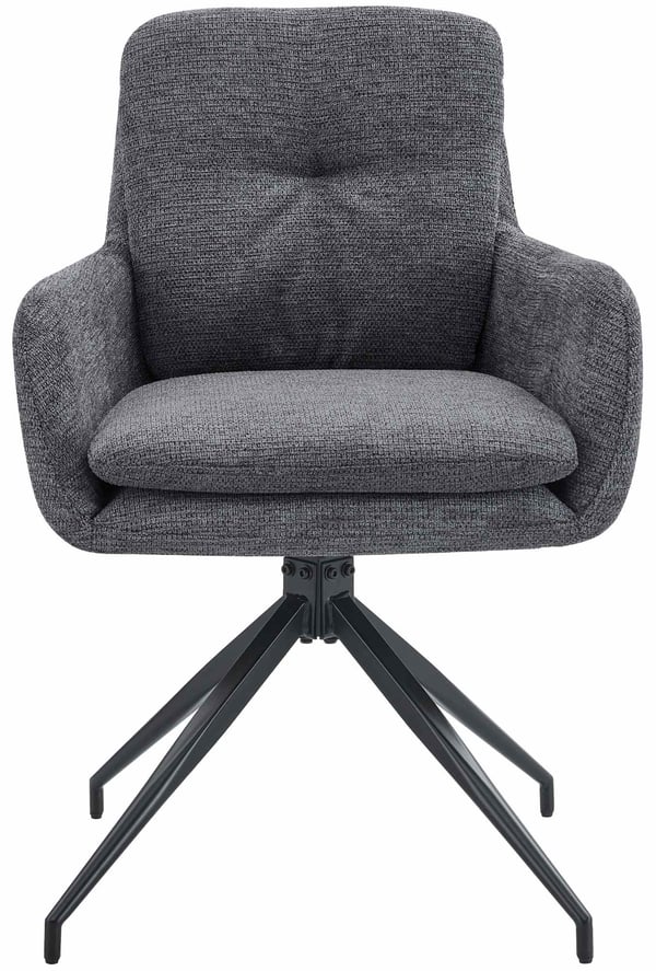Spisestol drejelig Pickett Stoff, 180° drejbar lænestol med armlæn og ryglæn, belastbar op til 150 kg