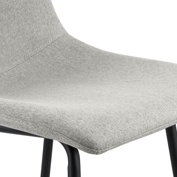 Polstret barstol Altona, barstol med ryglæn og fodstøtte, moderne køkkenstol med sort metalstel