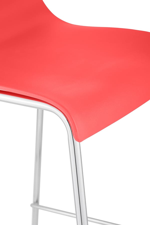 Barstol Hover ergonomisk, med ryggstöd, fotstöd, 4-bens underrede, lättskött plast sits, belastning upp till 150 kg