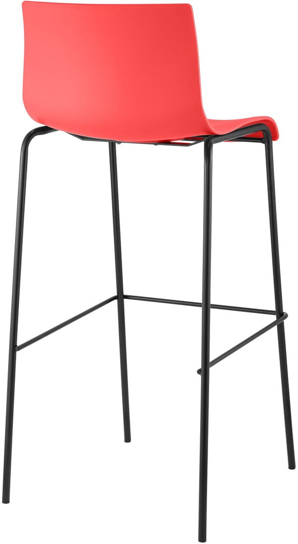 Barstol Hover ergonomisk, med ryggstöd, fotstöd, 4-bens underrede, lättskött plast sits, belastning upp till 150 kg