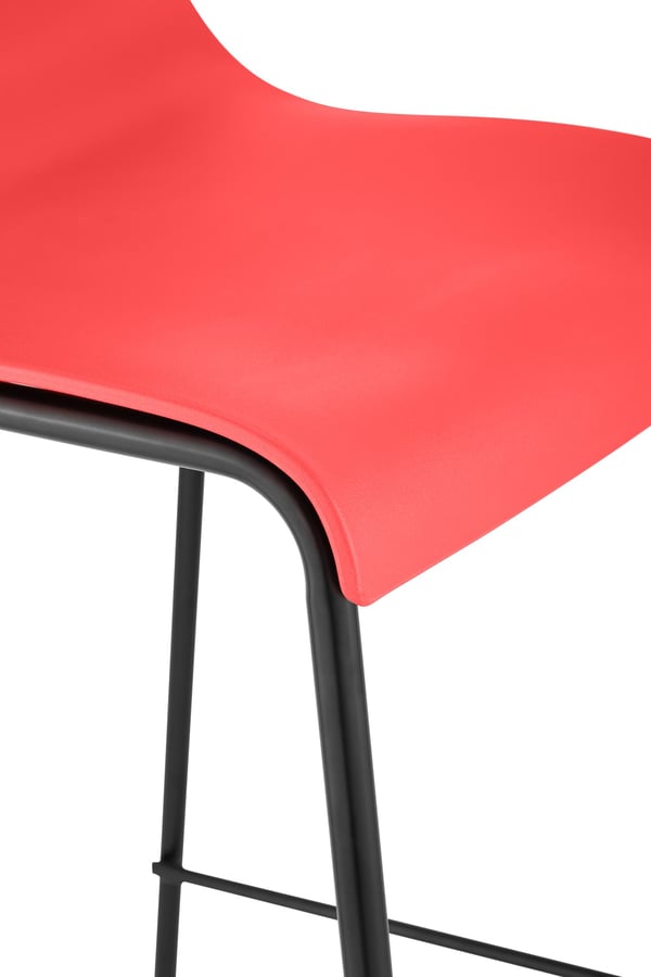 Barstol Hover ergonomisk, med ryggstöd, fotstöd, 4-bens underrede, lättskött plast sits, belastning upp till 150 kg