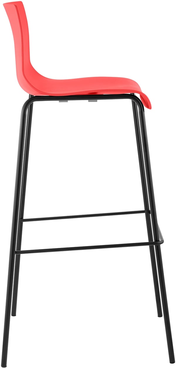 2-pack Barstolar Hover, ergonomisk med ryggstöd och fotstöd, plastsits, robust metallstativ, stapelbar