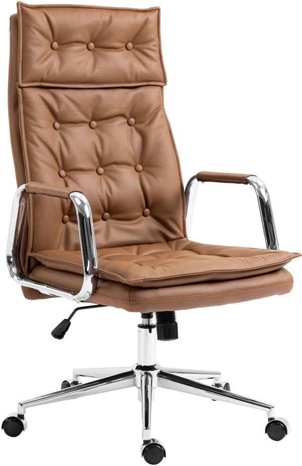 Ergonomisk kontorsstol läder Sotira, höjdjusterbar och 360° roterbar, stol med lättgående hjul Ergonomisk kontorsstol läder Sotira, höjdjusterbar och 360° roterbar, stol med lättgående hjul