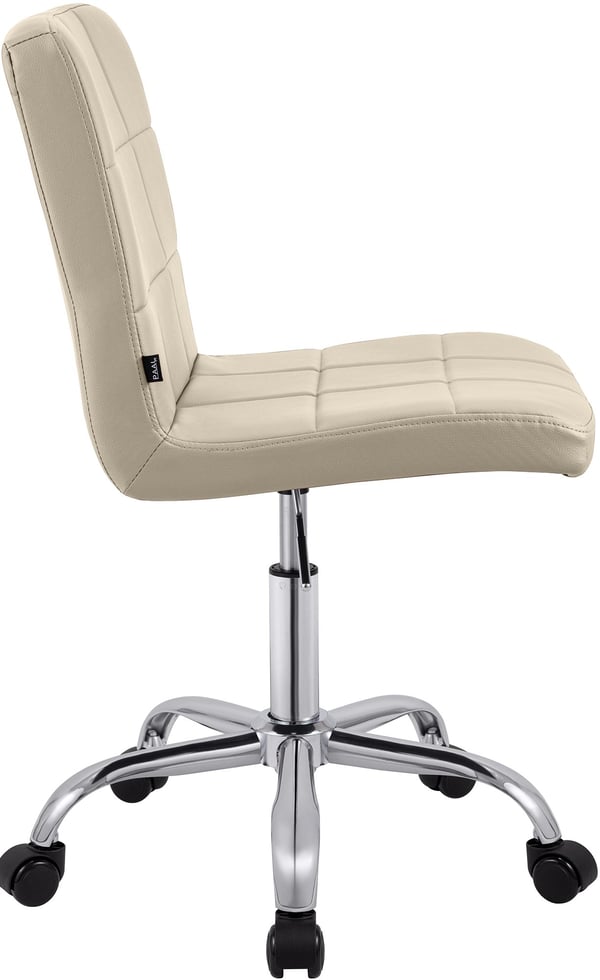 Arbetspall med ryggstöd Darfield, höjdjusterbar, ergonomisk och vridbar, kosmetikstol, kontorsstol, övningspall med hjul