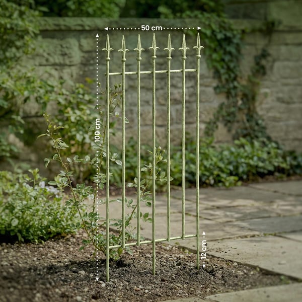 Metallspalje 100x50 cm Elisa, stabilt klatterstod for rosor och murgröna, spalje i jugendstil for tradgarden