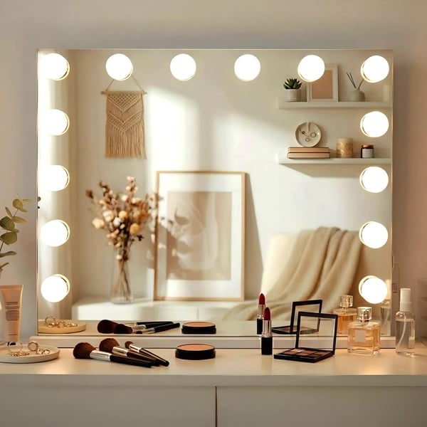 Make-up spejl Palmdale I Kosmetisk spejl med LED-belysning I Hollywood-spejl med USB Make-up spejl Palmdale I Kosmetisk spejl med LED-belysning I Hollywood-spejl med USB
