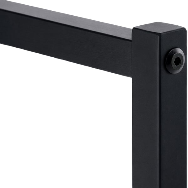 Melva garderobestativ i metal, stabilt tojstativ i industrielt design med 1 stang, robust til entre eller kontor