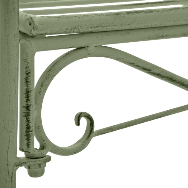 Tradgardsoffa Minna, romantisk metallsoffa i jugendstil med armstod, perfekt for tradgard, uteplats och balkong, belastning 180 kg