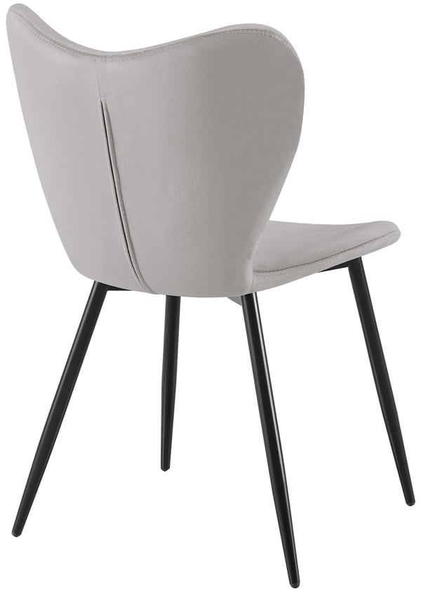 Matstol Maika, ergonomisk polstrad stol med sammets- eller tygkladsal, kokstol med metallstativ, belastning upp till 150 kg