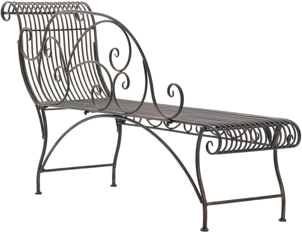 Havebaenk Karma, romantisk chaiselong i jugendstil med ornamenter, til udendoers brug, belastning op til 160 kg