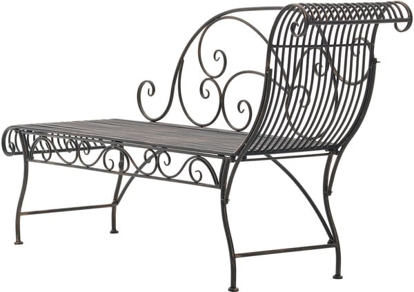 Havebaenk Karma, romantisk chaiselong i jugendstil med ornamenter, til udendoers brug, belastning op til 160 kg