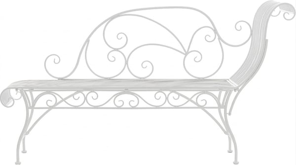 Havebaenk Karma, romantisk chaiselong i jugendstil med ornamenter, til udendoers brug, belastning op til 160 kg