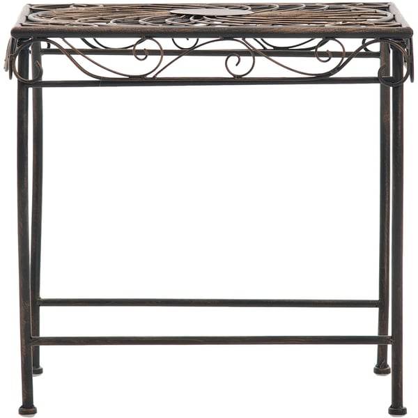Havebord i jern Zarina, romantisk sidebord i ornamenteret art nouveau-stil til have, terrasse og altan, med gulvbeskyttere