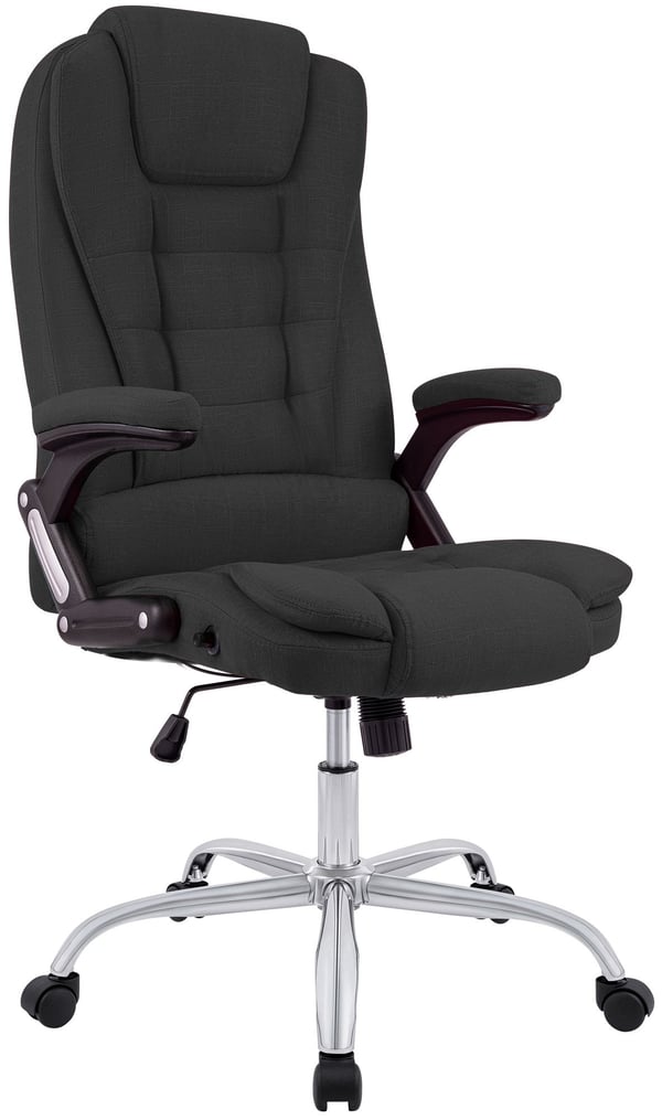 Ergonomisk kontorstol Thor, klarer 150 kg, drejestol med vipbar ryglæn, moderne design, højdejusterbar 49-59 cm, stel i krom