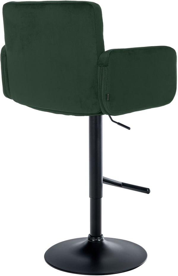Barstol Los Angeles med ryggstöd, vadderad sammet, fotstöd, höj- och sänkbar, svängbar, max 150 kg