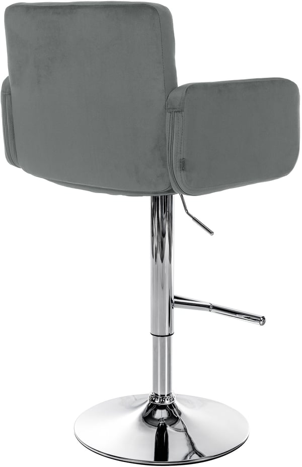 Barstol Los Angeles med ryggstöd, vadderad sammet, fotstöd, höj- och sänkbar, svängbar, max 150 kg