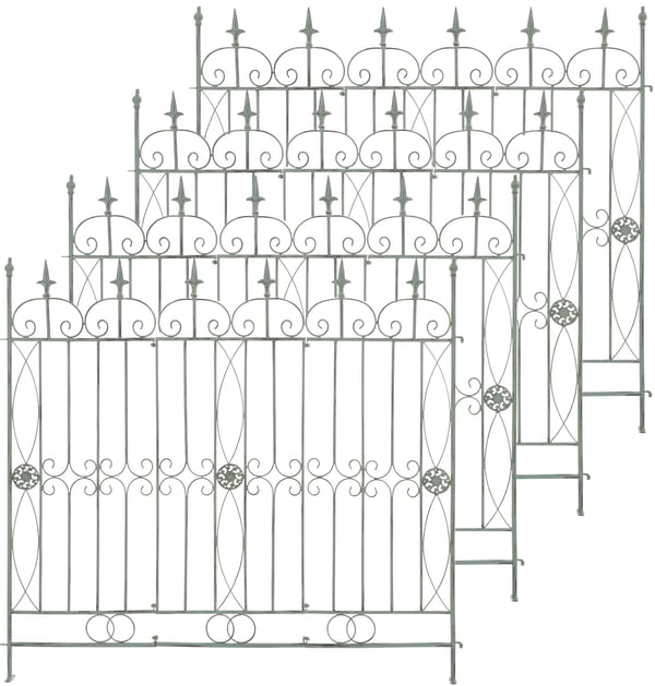 4 stk. jernhegn Mangold Modul hegn let at montere landlig stil til have og terrasse 4 stk. jernhegn Mangold Modul hegn let at montere landlig stil til have og terrasse