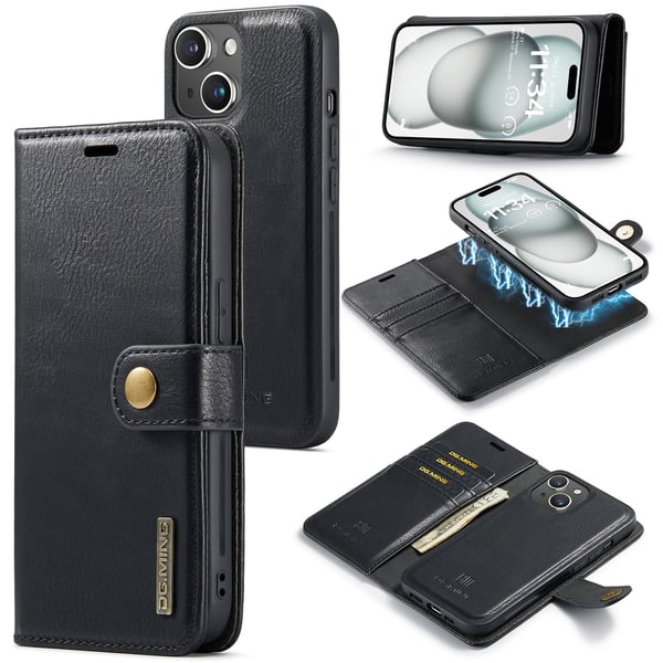 iPhone 13 Mini Case - Stilrent Plånboksfodral med Retro Läderlook