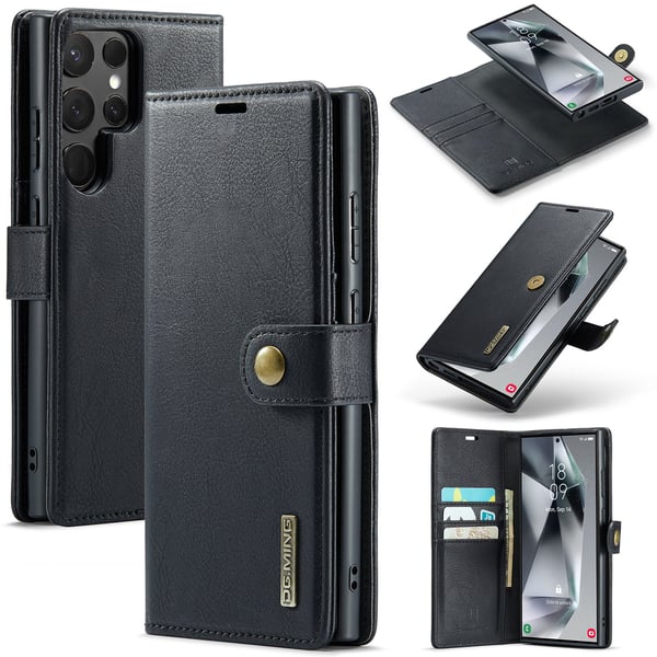 Galaxy S23 Ultra - Multifunktionellt Läderfodral med Ställ