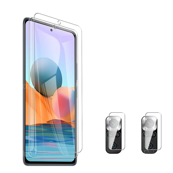 2-PACK Redmi Note 10S Skärmskydd + Kameralinsskydd HD 0,3mm