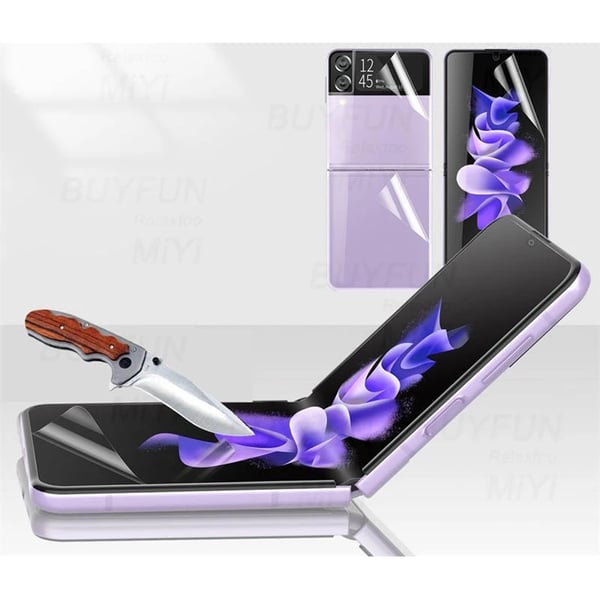 3-PACK Samsung Galaxy Z Flip 3 -Skärmskydd Hydrogel (Fram & bak)