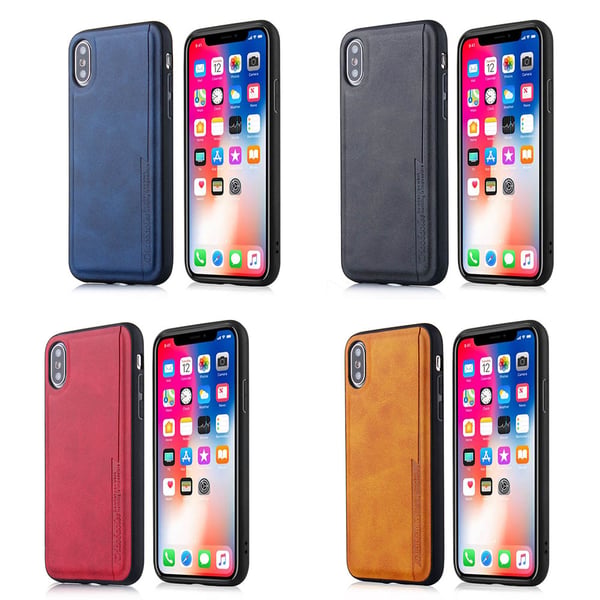iPhone X/XS - Stötdämpande Diaobaolee Skal i PU-Läder