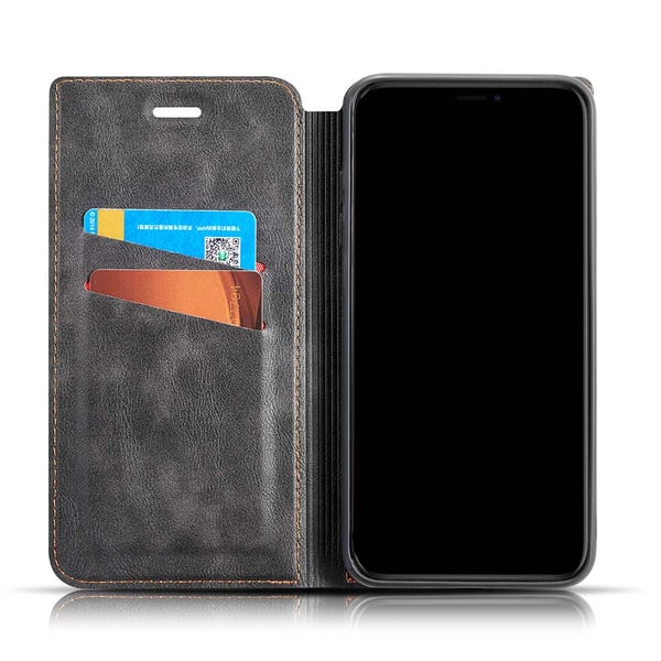 iPhone X/XS - Genomt�nkt Vintage Pl�nboksfodral