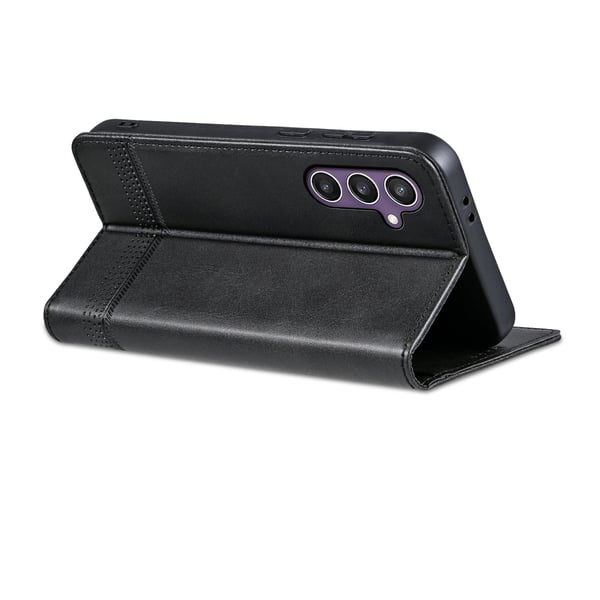 Magnetisk PU-läder + Mjuk TPU-korthållare Stativfodral för S24