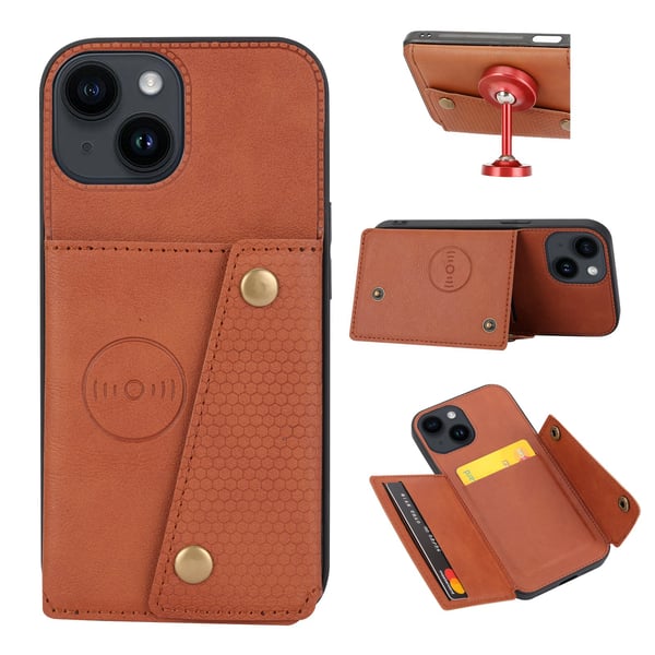 iPhone 15 Plus - Lyxigt PC-läder Retro Flip Fashion Plånboksfodral