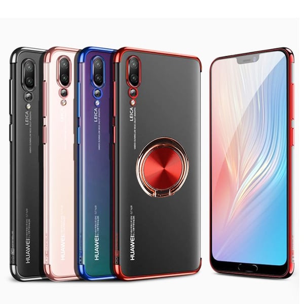 Huawei P20 - Skyddande Silikonskal med Ringhållare FLOVEME