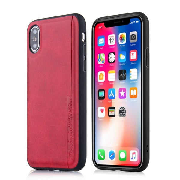 iPhone X/XS - Stötdämpande Diaobaolee Skal i PU-Läder