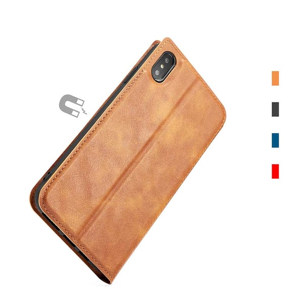 iPhone X/XS - Genomt�nkt Vintage Pl�nboksfodral