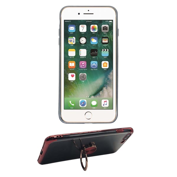 Smart Silikonskal med Ringh�llare - iPhone 8 Plus