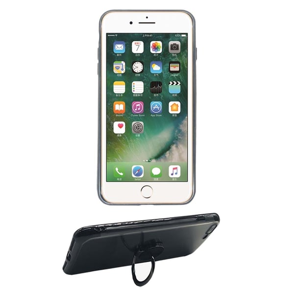 Smart Silikonskal med Ringh�llare - iPhone 8 Plus