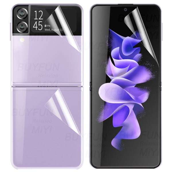 3-PACK Samsung Galaxy Z Flip 3 -Skärmskydd Hydrogel (Fram & bak)